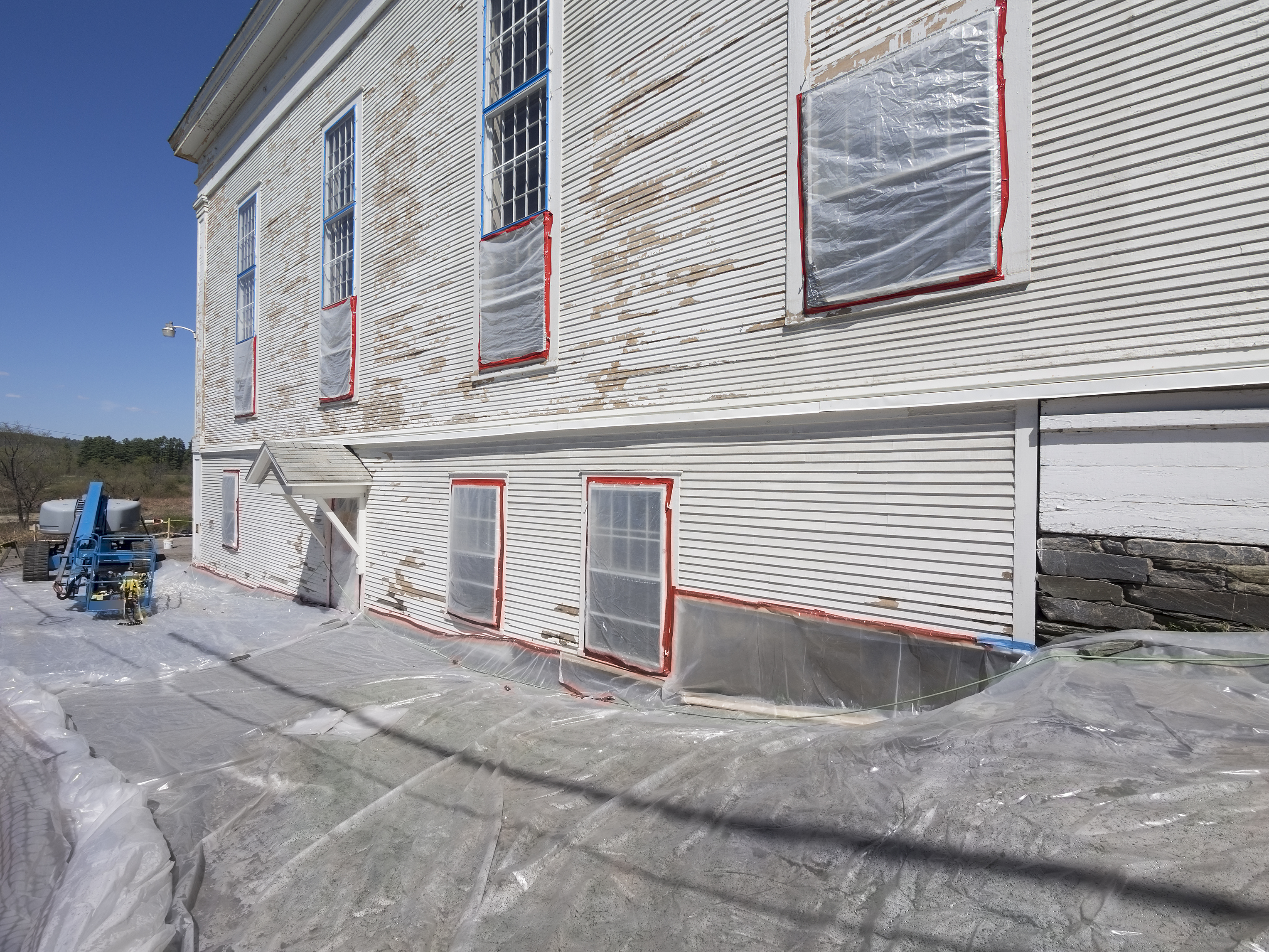 House prepared for painting
