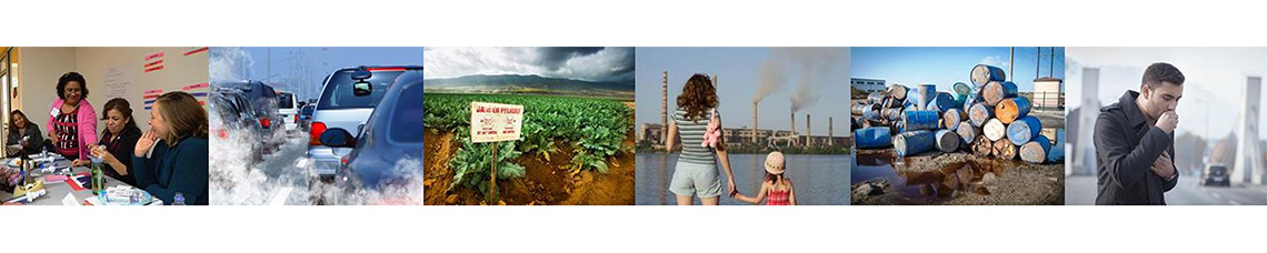 People in different environments where they might be exposed to chemicals.