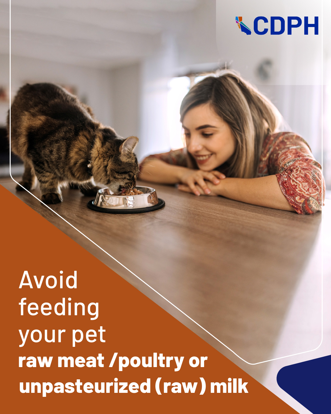 avoid feeding your pet raw meat/poultry or unpasteurized (raw) milk